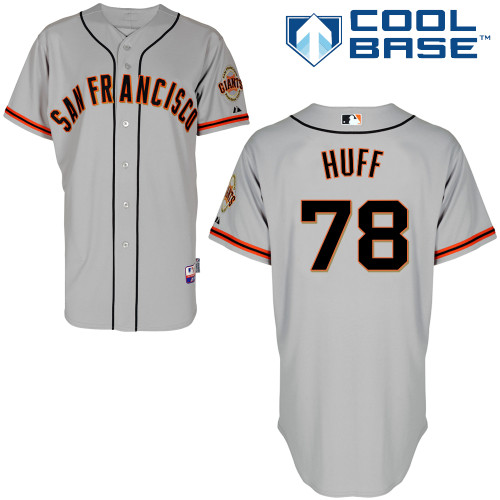 David Huff #78 MLB Jersey-San Francisco Giants Men's Authentic Road 1 Gray Cool Base Baseball Jersey